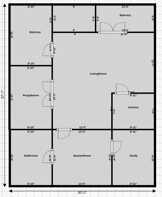 Digital floor plan after conversion